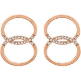 14K Rose .08 CTW Diamond Geometric Earrings