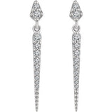 14K White 1/4 CTW Diamond Dangle Earrings