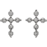14K White 1/10 CTW Diamond Earrings