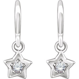 Cubic Zirconia Star Youth Earrings