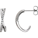 14K White 1/6 CTW Diamond Criss Cross Earrings