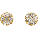 14K Yellow 3/8 CTW Diamond Cluster Earrings