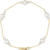 14K Yellow Freshwater Cultured Pearl 17" Necklace