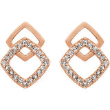 14K Rose 1/10 CTW Diamond Geometric Earrings