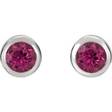 Sterling Silver Imitation Pink Tourmaline Earrings