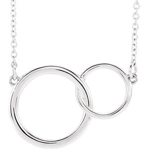 Platinum Interlocking Circle Necklace