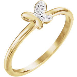 Diamond Butterfly Youth Ring