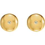 14K Yellow  .03 CTW Diamond Domed Earrings