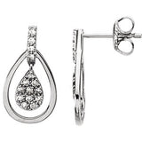 14K White 1/4 CTW Diamond Earrings