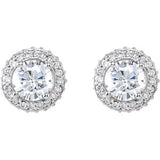 14K White 1 1/3 CTW Diamond Earrings