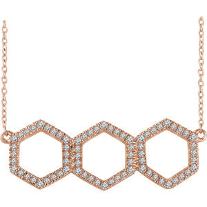 14K 1/4 CTW Diamond Geometric 16-18" Necklace