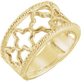 14K White & Yellow Clover Negative Space Ring