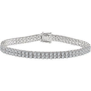 Sterling Silver Cubic Zirconia 7" Line Bracelet