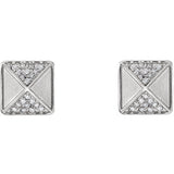 14K White .10 CTW Diamond Accented Earrings
