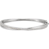 14K White 1 CTW Diamond Bangle Bracelet