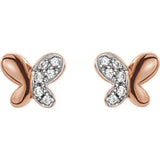 Diamond Butterfly Youth Earrings