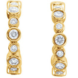 14K Yellow 1/4 CTW Diamond Bezel Set J-Hoop Earrings