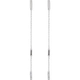 14K White 1/10 CTW Diamond Chain Earrings