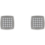 14K White 1/5 CTW Diamond Geometric Earrings