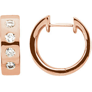 14K Rose & Rhodium Plated 1/3 CTW Diamond Earrings