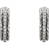 14K White 1/5 CTW Diamond Hoop Earrings