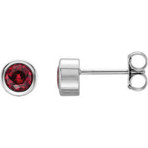 14K White Chatham® Created Ruby Earrings