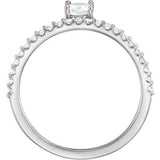 14K White 4mm Round Forever One™ Moissanite & 1/5 CTW Diamond Stackable Ring