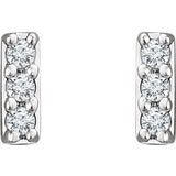 14K White .05 CTW Diamond Bar Earrings