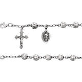 Silver Bead Rosary Bracelet