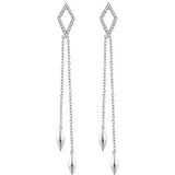 14K White 1/6 CTW Diamond Chain Earrings