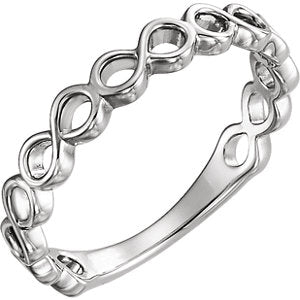 Sterling Silver Infinity-Inspired Stackable Ring