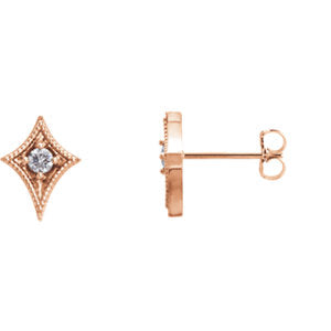 14K Rose 1/8 CTW Diamond Geometric Earrings