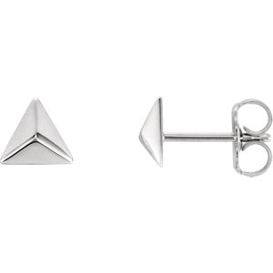 Platinum Pyramid Earrings