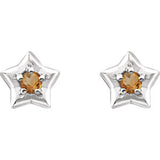 Cubic Zirconia Star Youth Earrings