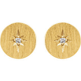 14K Yellow .02 CTW Diamond Earrings