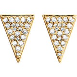 14K Yellow 1/3 CTW Diamond Triangle Earrings with Backs