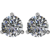 14K White 3/4 CTW Diamond Threaded Post Earrings