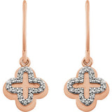 14K Rose 1/8CTW Diamond Earrings