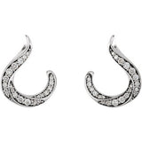 14K White 3/8 CTW Diamond Crescent Earrings