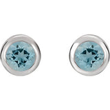 14K White Aquamarine Earrings