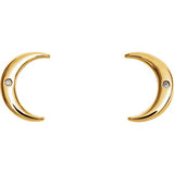 14K Yellow .005 CTW Diamond Crescent Earrings