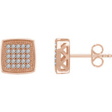 14K Rose 1/5 CTW Diamond Geometric Earrings