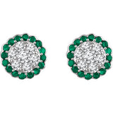 14K White Emerald & 5/8 CTW Diamond Earrings