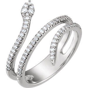 14K 1/3 CTW Diamond Snake Ring