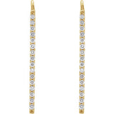 14K Yellow 1/3 CTW Diamond Bar Earrings