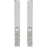14K White .07 CTW Diamond Geometric Dangle Earrings