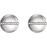 14K White .06 CTW Diamond Circle Earrings