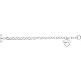 Cable Toggle Bracelet Heart Charm
