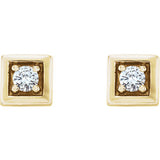 14K Yellow 1/8 CTW Diamond Earrings