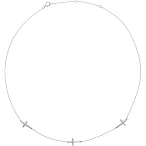 3 or 5 Station Cross Adjustable 16-18” Necklace